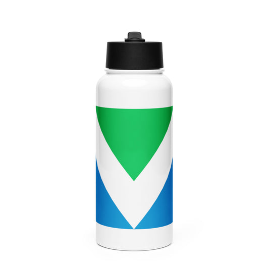 Vegan Flag Stainless Steel Water Bottle With A Straw Lid